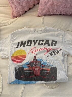 Indy car Racing White Graphic Tee